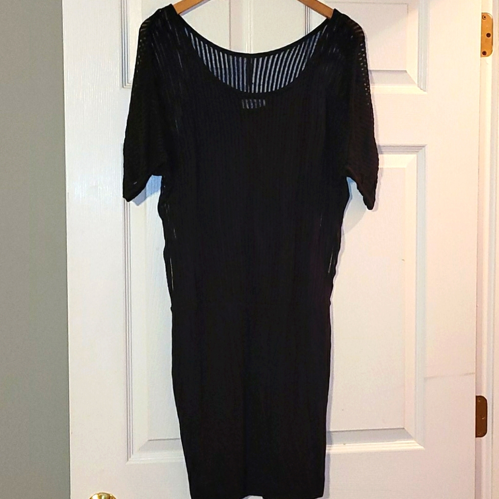 Bailey/44 Mesh sheer black dress